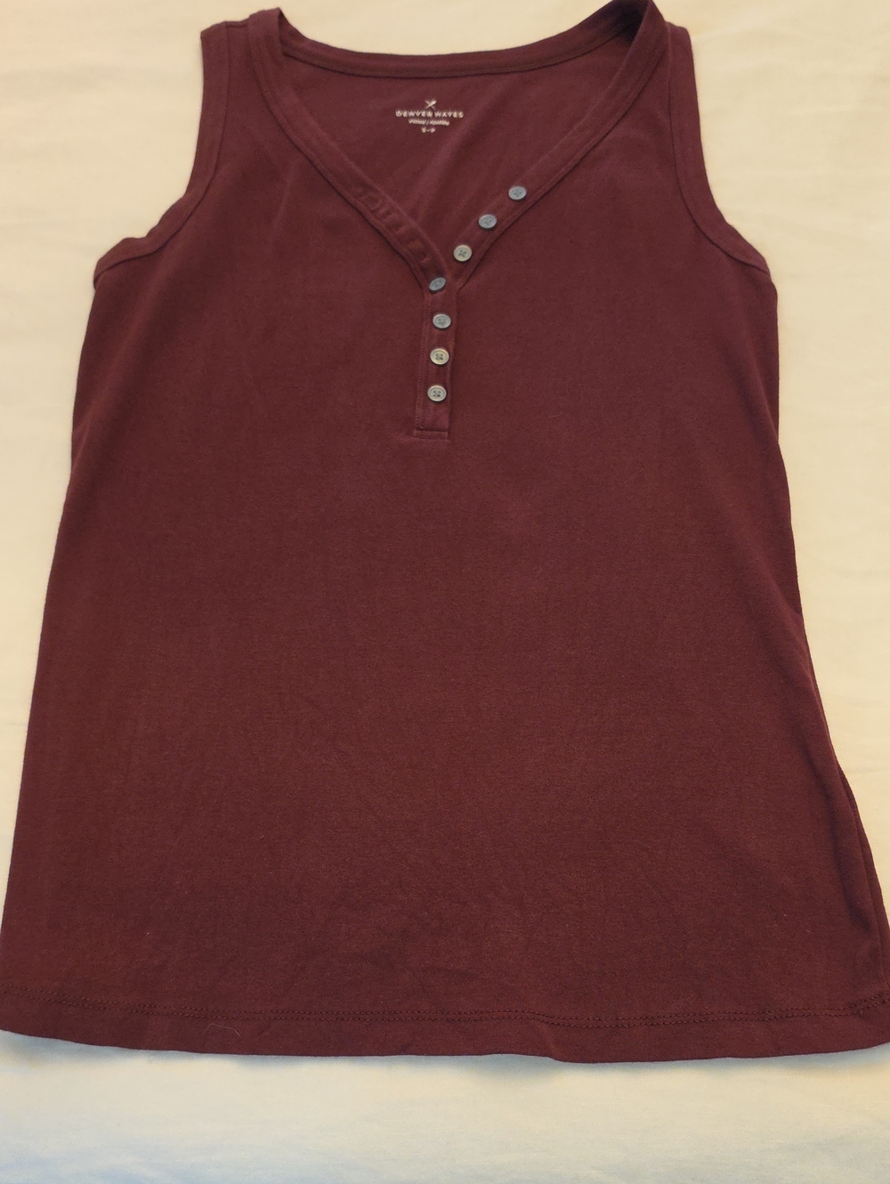 Burgundy Buttoned Top